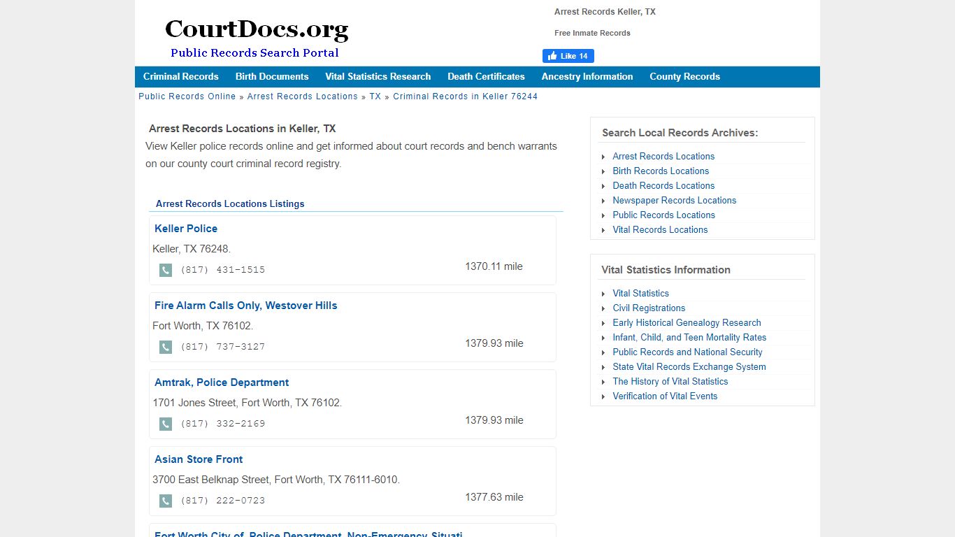 Arrest Records Keller, TX - Free Inmate Records