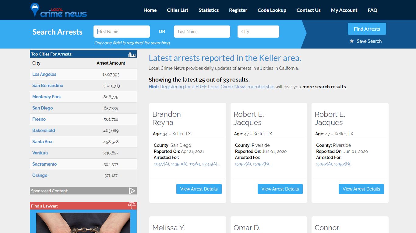 Keller California Arrest Records | Local Crime News