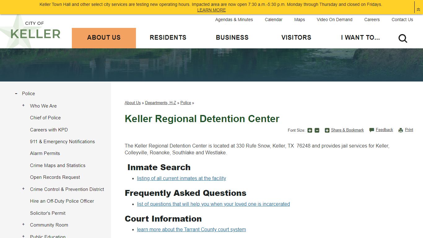 Keller Regional Detention Center | City of Keller, TX